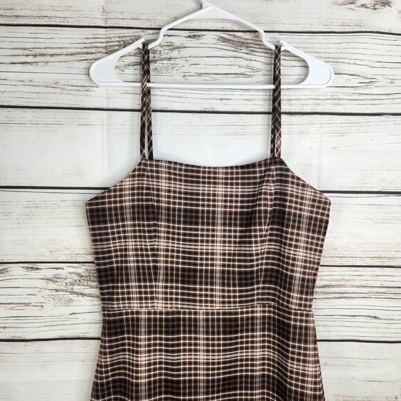GB Woman's Brown Plaid Dress Size Large With Tags - Picture 3 of 12